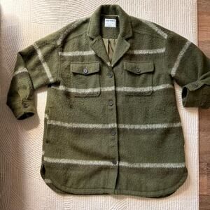 Old navy green striped button jacket